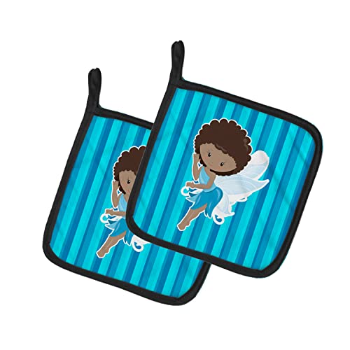 Caroline's Treasures Bb6906Pthd Fairy Blue Stripes Pair Of Pot Holders Kitchen Heat Resistant Pot Holders Sets Oven Hot Pads For Cooking Baking Bbq, 7 1/2 X 7 1/2 #TOP15