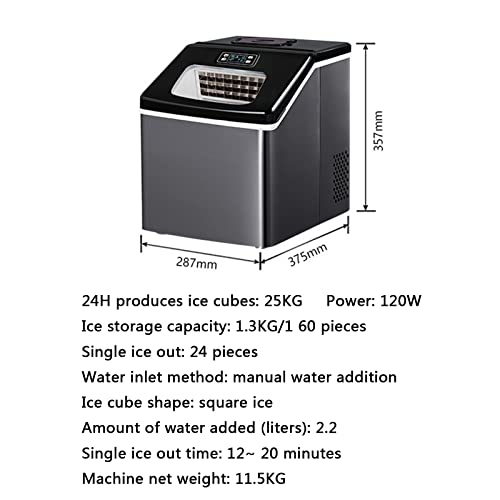 Fabricadora de hielo de mostrador, máquina de hielo auto-limpiable, portátil y compacta para cubos de hielo, acero inoxidable, 55 lb en 24 horas, ideal para hogar/cocina/oficina/bar miniatura 5