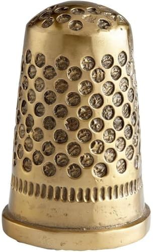 Cyan Lighting 11234 Sewing Thimble Token - Sculpture-6.25 Inches Tall and 4 Inches Wide, Aged Brass Finish