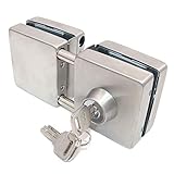NUZAMAS Double Glass Door Lock 201 Stainless Steel, Square Brushed Finish, Both Sides Open Frameless Door Hasps for 10-12mm Thickness Glass, Home Office Hotel Furniture Hardware