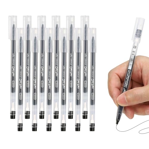 Bolígrafos gel 0.5mm PATIKIL pack 12 negro miniatura 1
