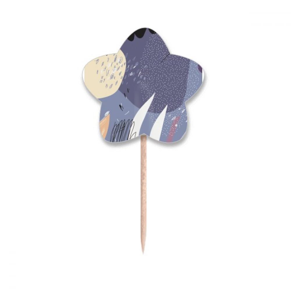 Cure-dents drapeaux etoile en bois Violet S Art pour cake toppers