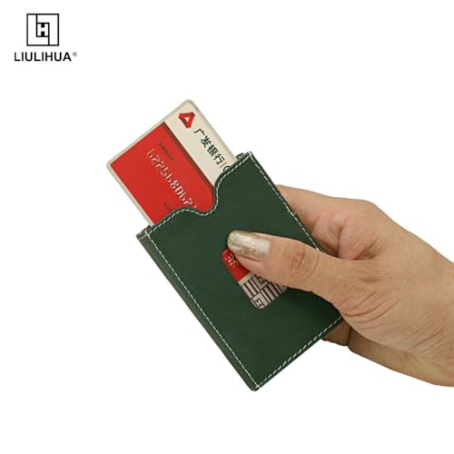 Image of LLH Leather Trifold Wallet - RFID Blocking with Stainless Steel Locking Clip Wallet, Minimalist Front Pocket RFID Blocking Credit Card Holder (Black-E)