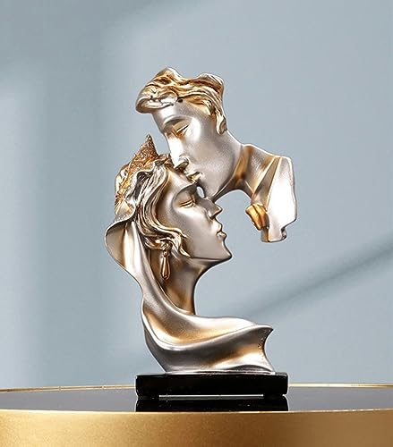 JXCBXJ Couples Kiss Sculpture,Abstract Art Couple Sculpture Home Furnishing Resin Statue Decoration Romantic Statue Used for Home Decoration Wedding - Image 4