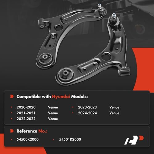 A-Premium 2 x Front Lower Control Arm, with Ball Joint & Bushing, Compatible with Hyundai Venue 2020 2021 2022 2023 2024 - Image 3