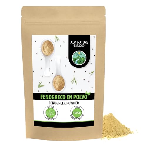 Fenogreco en polvo (1kg), molido de fenogreco, 100% natural, semillas de fenogreco como polvo, sin aditivos, vegano, semillas de fenogreco molidas