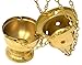 Needzo Small Brass Censer with Chain, High Polished Hanging Church Thurible, 4 Inches