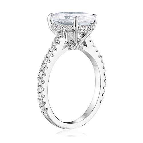 Bo.Dream 1.5ct/2ct Oval Cut Cubic Zirconia CZ Engagement Ring Rhodium Plated Sterling Silver2