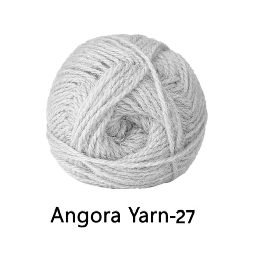 Image of VCR Light Grey Green Angora Knitting Yarn, Pack of 1, 100 Grams Hank, 256 Meters Length, 80% Flurry - 20% Acrylic Polyamide Soft Ball for Crochet and Knitting, Suitable for Baby Blankets