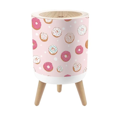 Papelera Pequeña Redonda con Tapa Presion Rosa 7L