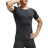 AMZSPORT Maglietta a Compressione da Uomo Manica Corta T-Shirt Running Maglia Sportiva da Ciclismo Fitness, Grigio, S #1