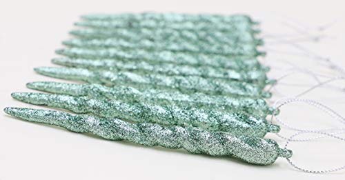 Christmas Concepts® 120mm (4.8") Glitter Icicle Decorations Christmas Tree Trims (MINT GREEN, 20) - Image 4
