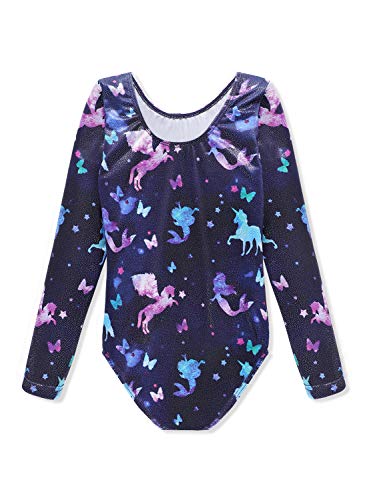 HOZIY Gymnastics Leotards for Girls Unicorn Pink Purple Sparkly Dancewear Activewear Quick Dry