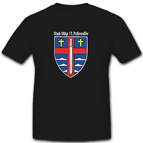 T-shirt Stab 7721 Stkp 11 PzGrenDiv Wappen Bundeswehr noir en taille XXXXXL