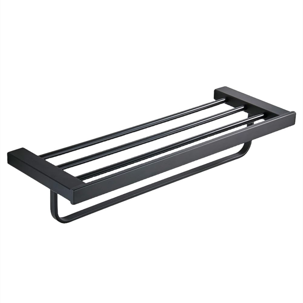 Ensemble d'accessoires de salle de bain noir mat avec porte-papier et étagère murale