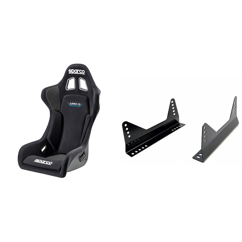 Sparco Seat Grid II Qrt & 004901NR Seitenmontage Schwarz: Auto, LKW, Fahrerseite, Fiberglas, FIA 8855-1999 Approved, Schwarz