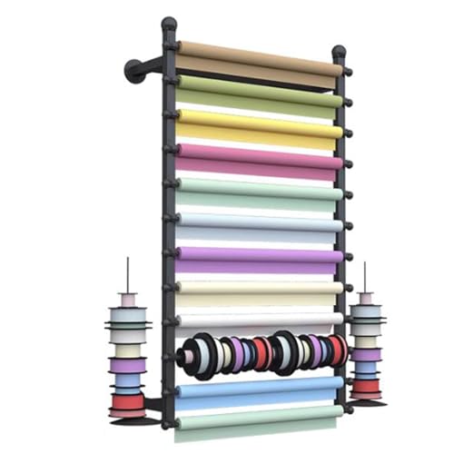 Supporto organizer per nastri per artigianato e negozio di fiori, supporto da parete per nastri per confezioni regalo e vendita al dettaglio di abbigliamento, 70 cm