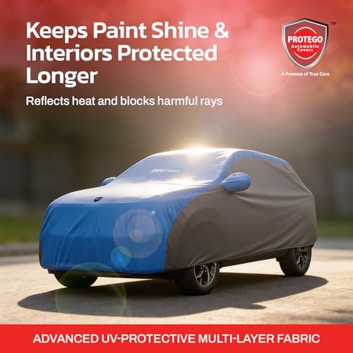 Image of PROTEGO Prime Series India's 1st Anti-Tear Car Cover for Skoda Octavia | Heavy-Duty, Custom Fit, All Weather Protection | 100% Waterproof, Windproof & Hail Resistant | 2-Year Warranty | Blue + Black
