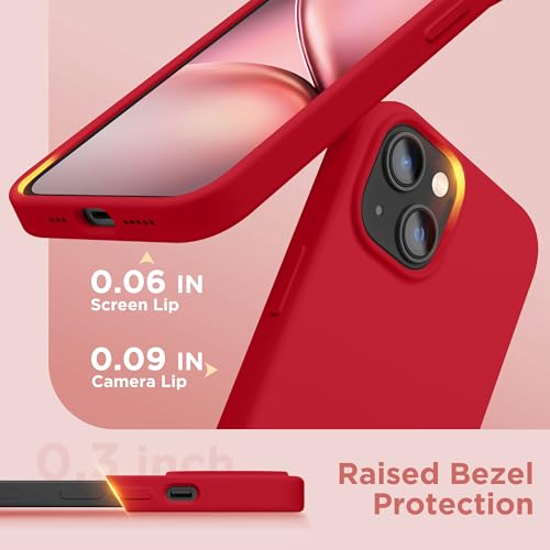 GolbinBox Magnetic for iPhone 13 Case & iPhone 14 Case, Compatible with MagSafe, [Soft Anti-Scratch Microfiber Lining], Slim Liquid Silicone Shockproof Protective Phone Case 6.1 inch, Red by GolbinBox - Image 7