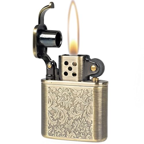 WSXEDCDHJ Antique Style Metal Kerosene Lighter, Retro Fashion Old-Fashioned Grinding Wheel Lighter, Lifting arm, Suitable for Collection Decoration Gift