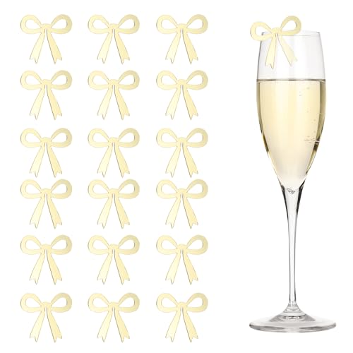 Marcadores de bebidas de acrílico espejo PATIKIL con diseño de lazo elegante
