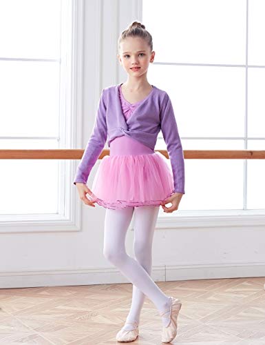 Daydance Toddler Girls Knit Dance Sweater Long Sleeve Crop Wrap Top for Ballet, Gymnastic4