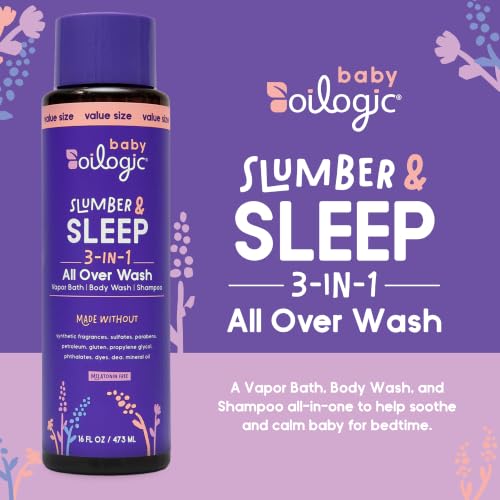 Image of Oilogic Baby Sleep & Slumber 3 in 1 All Over Shampoo & Body Wash | Gentle Relaxing & Calming Bath Wash with Essential Oils - Soothing Baby Wash - Pediatrician-Tested Baby Care Products