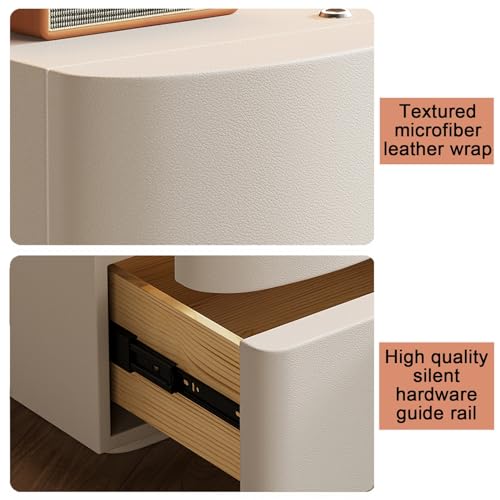 Table de chevet de rangement en bois compacte avec tiroirs et lumières LED - 7