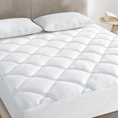 INRE Surmatelas 140 x 200 cm, Respirant et rafraîchissant, Certifiée Oeko-TEX Et Respirante,Ajustement Parfait,Protection Anti-Acariens,Couverture Lavable...