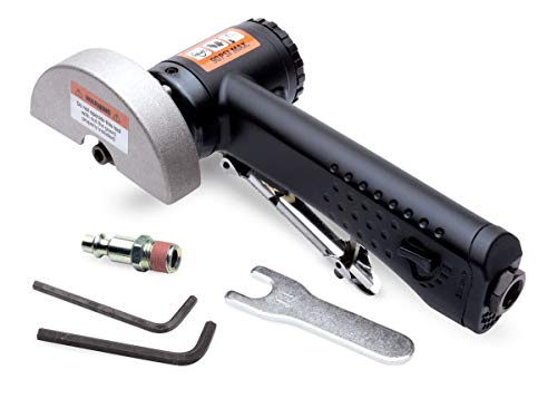 Eastwood 3 in. Inline Air Pneumatic Cut Metal Cutting Cutter Off Tool With Wheel Grinder Variable Speed Control