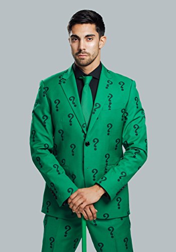 DC Comics The Riddler Suit Jacket for Men, Includes Green Blazer & Tie for Comic Con Cosplay, Halloween, & Dress-Up3