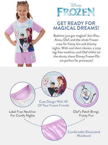 Disney Pajamas For Girls, Frozen Pajamas, Anna And Elsa PJs, Short Sleeve Frozen PJs, Summer Pajama Set4