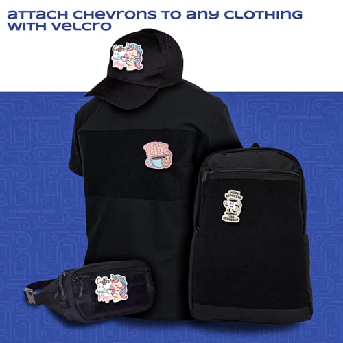 Coffee-Themed Stickers and Patches for Backpack and T-Shirt, 3-Piece Set with Sloth, Espresso Cup, and Unicorn Patches