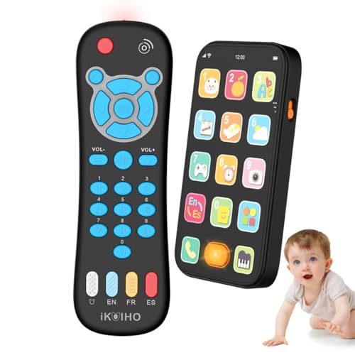 Image of Baby Remote Control Toy Phone, Realistic Kids Phone Toy Remote with Music and Light for 1 Year Old Boys Girls Gifts, Early Education Learning Baby Toys for 6 to 12 Months 12-18 Months Child Infant