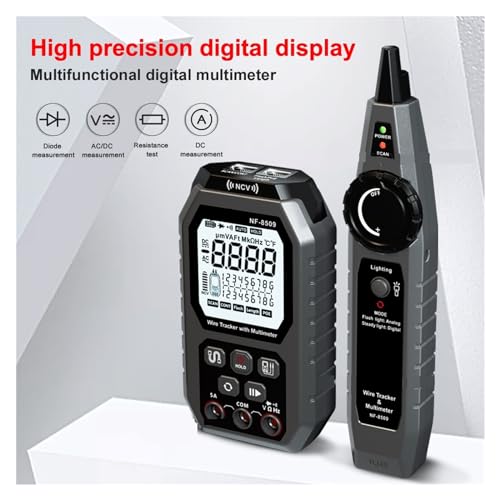 Probador de cable de red NF 8509 con multímetro digital y prueba POE NCV 3