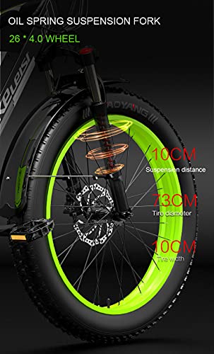XC4000 26 Inch Electric Bike, Snow Bike With 4.0 Fat Tire, Mountain Bike for Men, Front & Rear Hydraulic Disc Brake - Image 5