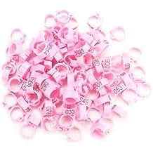 100Pcs Pigeon Leg Bands, 8mm Numbered Bird Leg Rings for Small Birds Poultry Foot Clips for Finch Dove Lovebird Quail