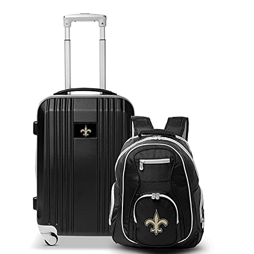 Denco New Orleans Saints 2-Piece Luggage Set, Includes 21-inch Two-Tone Hardcase Spinner and 19