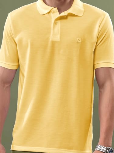 Image of Lux Nitro Mens's Cotton Polo T-Shirt | Half Sleeve Round Neck T-Shirt for Man | Solid Regular Fit