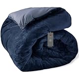 アイリスプラザ 掛け布団 シンサレート 充填量1.5kg 軽くてあったか 高保温・断熱性 洗濯機OK 高機能中綿素材シンサート使用 暖かさを逃さない掛布団 超極細マイクロファイバー繊維 フランネル生地 シングル ダークネイビー