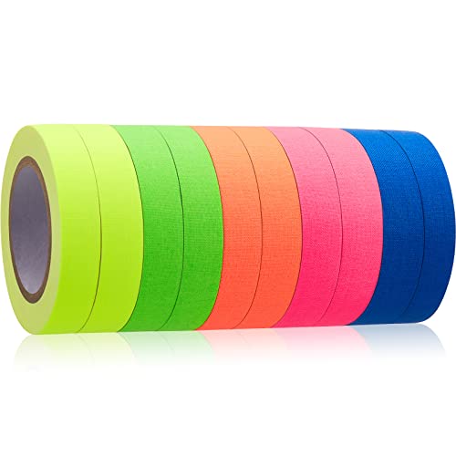 Gersoniel 10 Pcs Spike Tape Multicolor Bright Multi Colors UV Reflective Tape Quality Fluorescent...