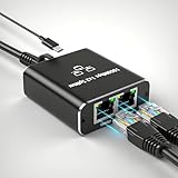 EGGIS RJ45 Network Splitter Gigabit Ethernet Splitter 1 to 2, 1000Mbps High Speed RJ45 Ethernet Network Splitter Adapter for Cat 5/5e/6/7/8 Cable