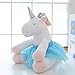 MIAOOWA Official Store Kawaii pluszowa zabawka miękki jednorożec lalka apase spanie poduszka do pokoju dziecięcego dekoracja zabawka dla dzieci 20 x 30 cm około 0,28 kg niebieska