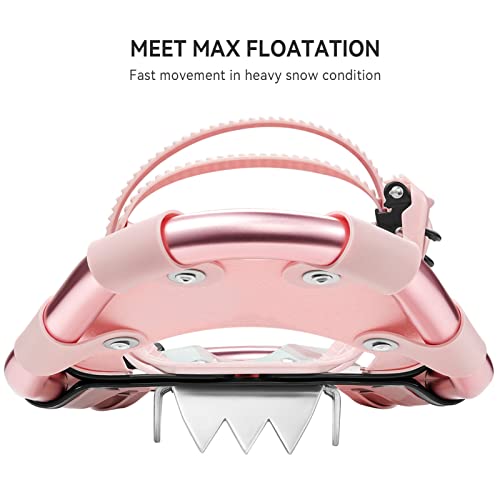 Alps 14/17/21/25/30 Inch Lightweight Snowshoes For Women Men Youth Kids, Light Weight Aluminum Alloy Terrain Snow Shoes With Pair Antishock Trekking Poles, Free Carrying Tote Bag (Peach, 25'') #TOP2