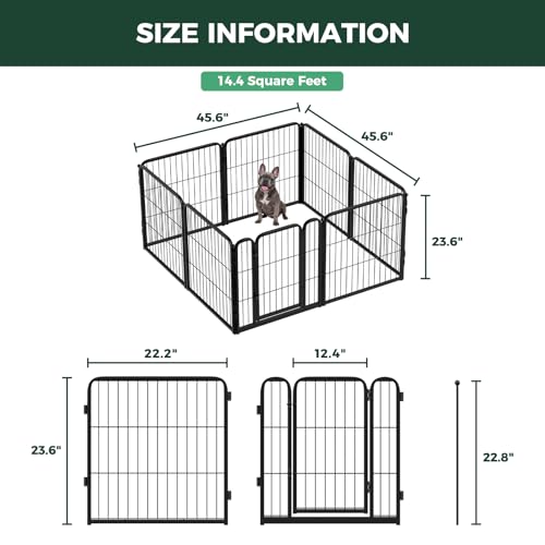FXW Homeplus Unleashed Indoor Dog Playpen - Stress-Free and Safe Play, Heavy Duty 24 Inch 8 Panels Dog Pen for Puppy and Small Dogs, Black│Patented by FXW - Image 8