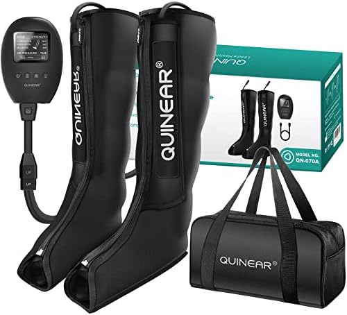 QUINEAR Leg Massager, Air Compression Leg Recovery System Foot & Leg Massage Boots Improve Leg Circulation and Sports Recovery, Upgrade Digital Controller