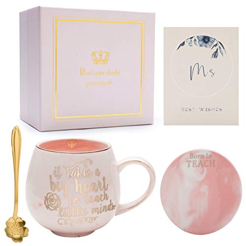 Oyiyou Teacher Gifts - Gifts for Teachers - Teacher Mug for Women - Teacher Appreciation Gifts - Pink Ceramic Marble Coffee Mug 14 oz with Coaster Oyiyou Teacher Gifts - Gifts for Teachers - Teacher Mug for Women - Teacher Appreciation Gifts - Pink Ceramic Marble Coffee Mug 14 oz with Coaster