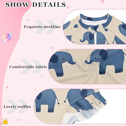 Cute Bear Swimwear Girls One Piece Swimsuit UPF 50+ Long Sleeve Rash Guard Toddler Girl Bathing Suit3