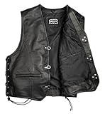 Halle 15 Biker Lederweste mit Schnallen Lederkutte Bikerweste Echtleder H15 Merch ! (XL)