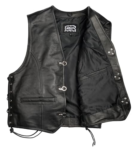 Halle 15 Biker Lederweste mit Schnallen Lederkutte Bikerweste Echtleder H15 Merch ! (XL)